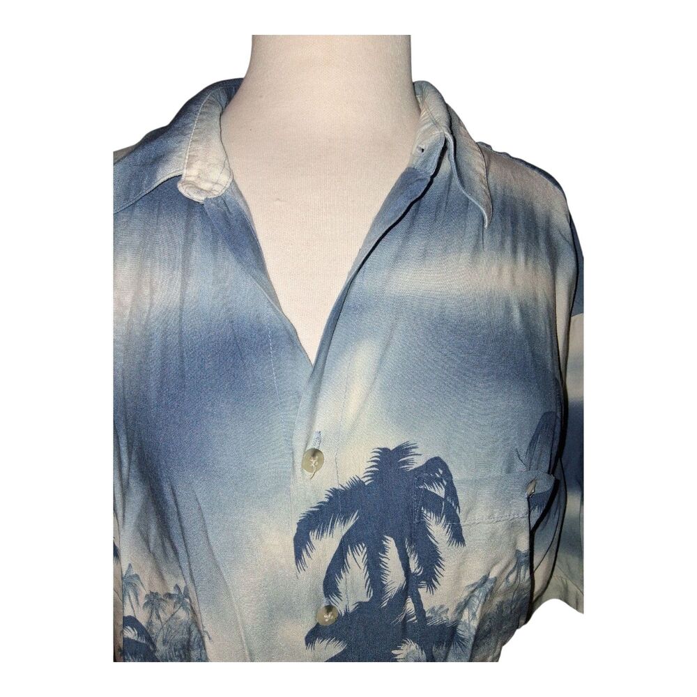 Croft & Barrow Mens Large Hawaiian Shirt Pinup Girl Tropical Floral Palm - Picture 5 of 10